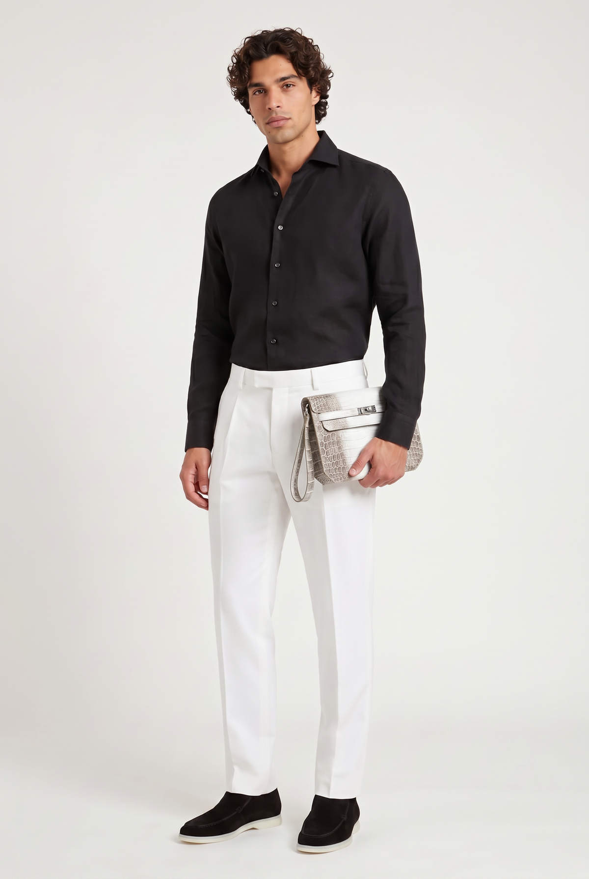 Atelier Outlet Crocodile Pouch Glacier