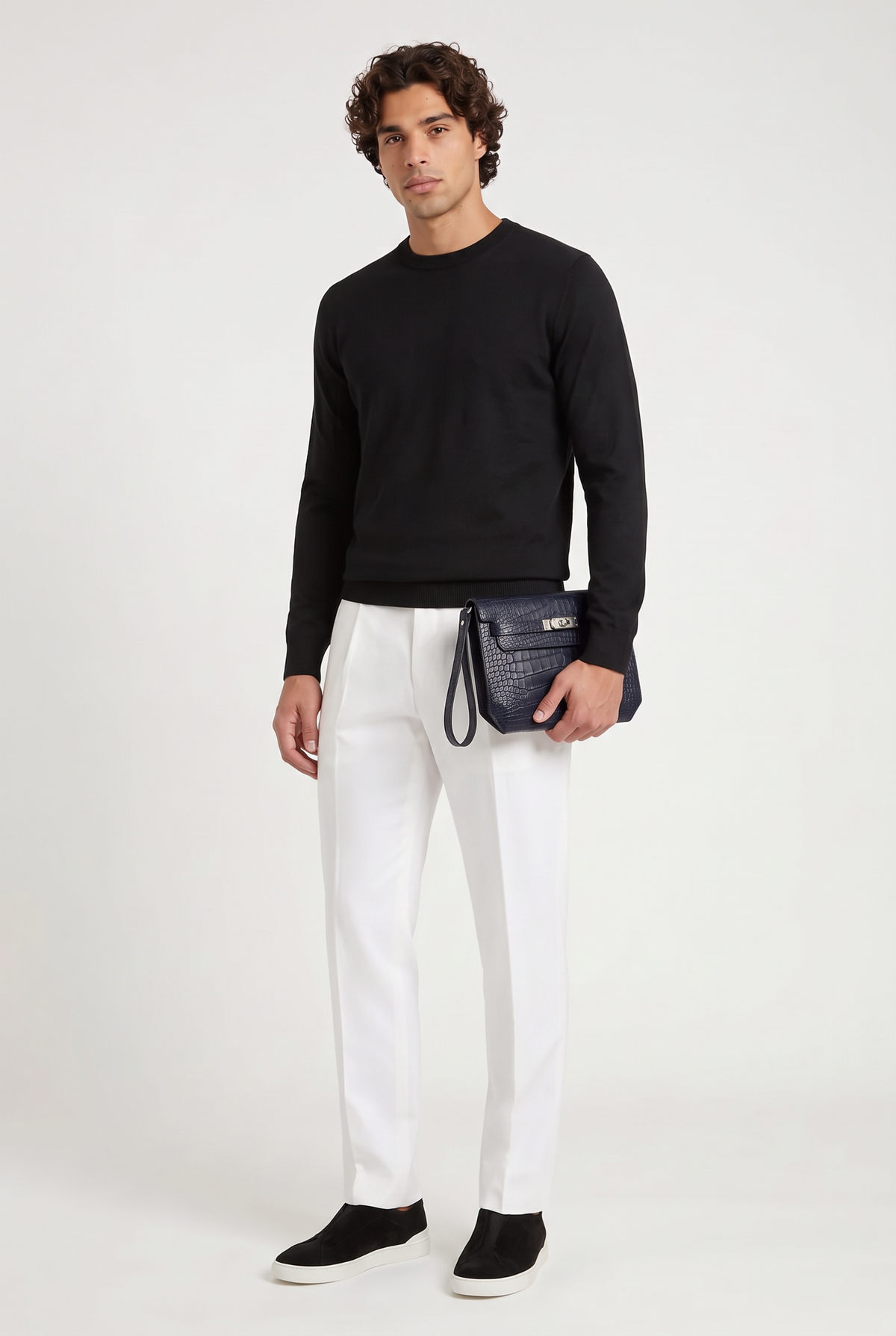 Atelier Outlet Crocodile Pouch Black