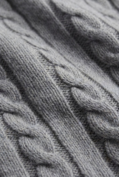 Como Cashmere Quarter Zip Dark Grey