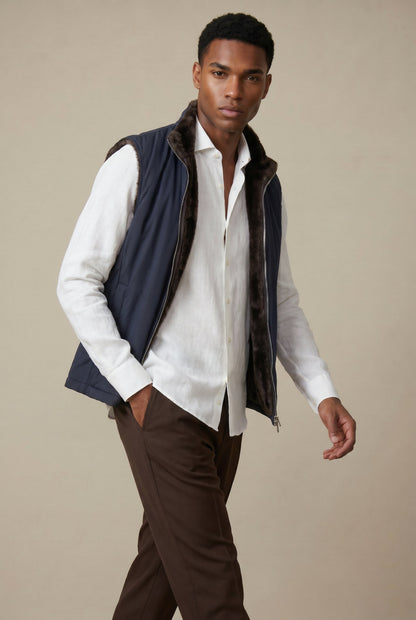 Atelier Outlet Fur Bodywarmer Navy