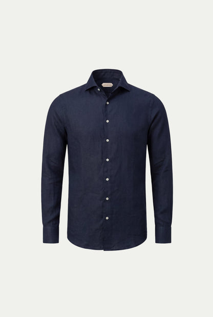 Amalfi Long Sleeve Linen Shirt Navy