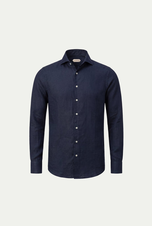 Amalfi Long Sleeve Linen Shirt Navy