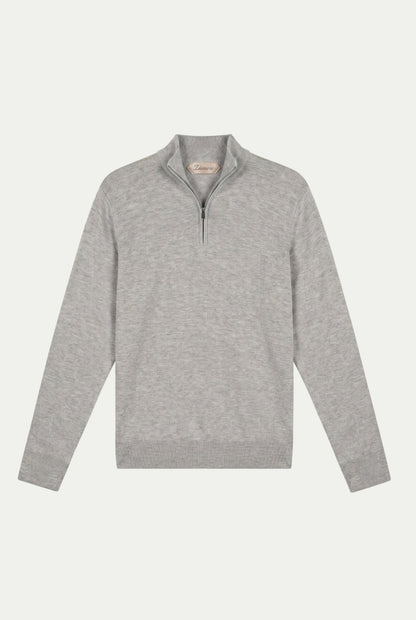 Merino Quarter Zip Grey Marl