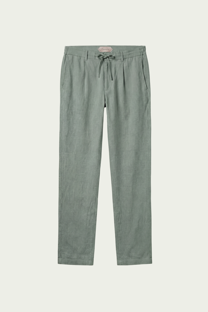 Amalfi Linen Trousers Olive Green