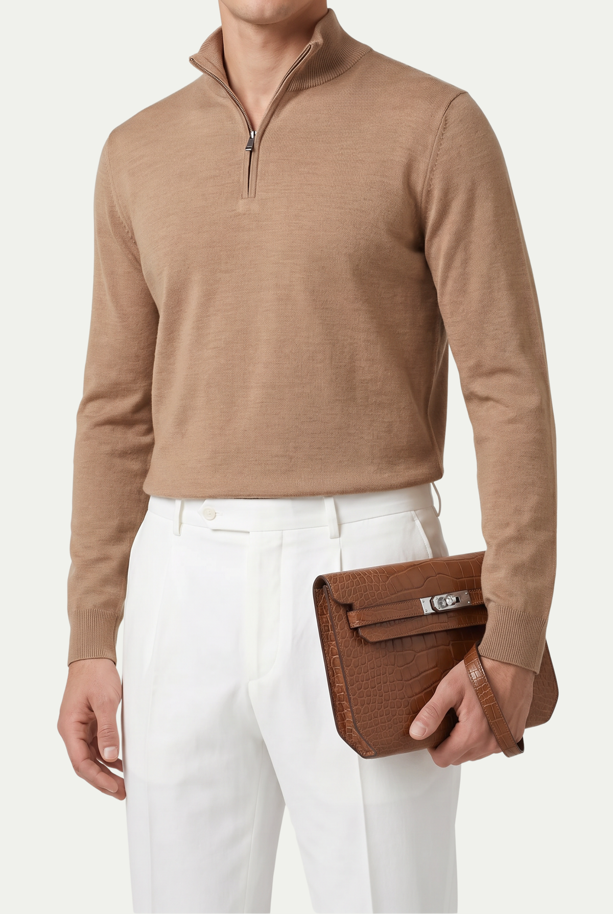 Atelier Outlet Crocodile Pouch Cognac