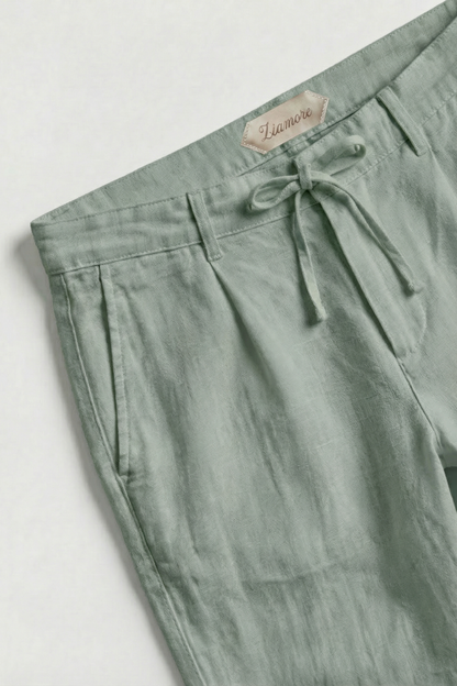 Amalfi Linen Trousers Olive Green