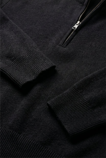 Merino Quarter Zip Black