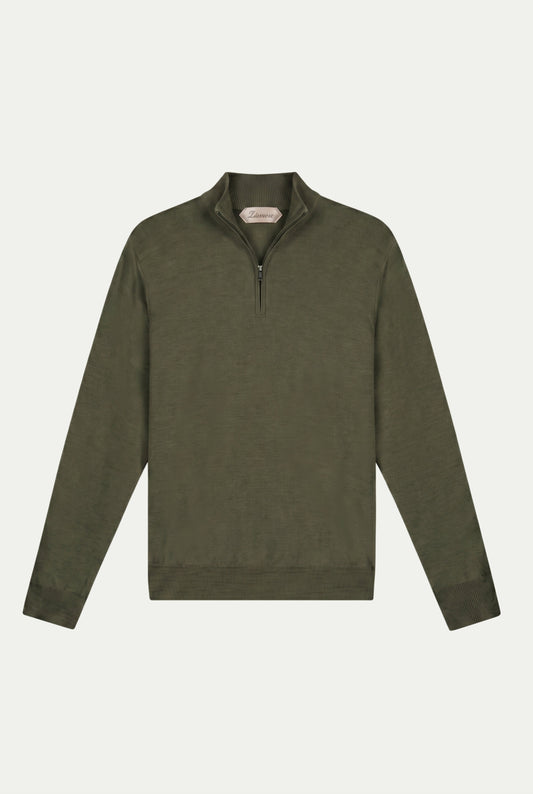 Merino Quarter Zip Olive