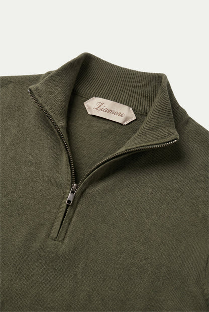 Merino Quarter Zip Olive