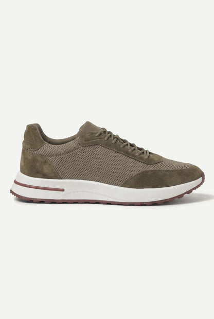 Portofino Trainer Suede Olive Green
