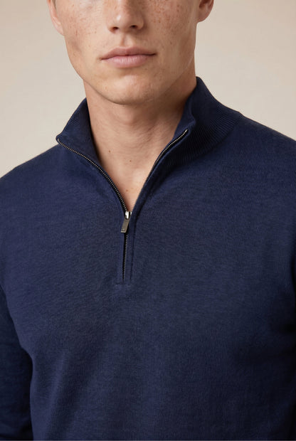 Merino Quarter Zip Navy
