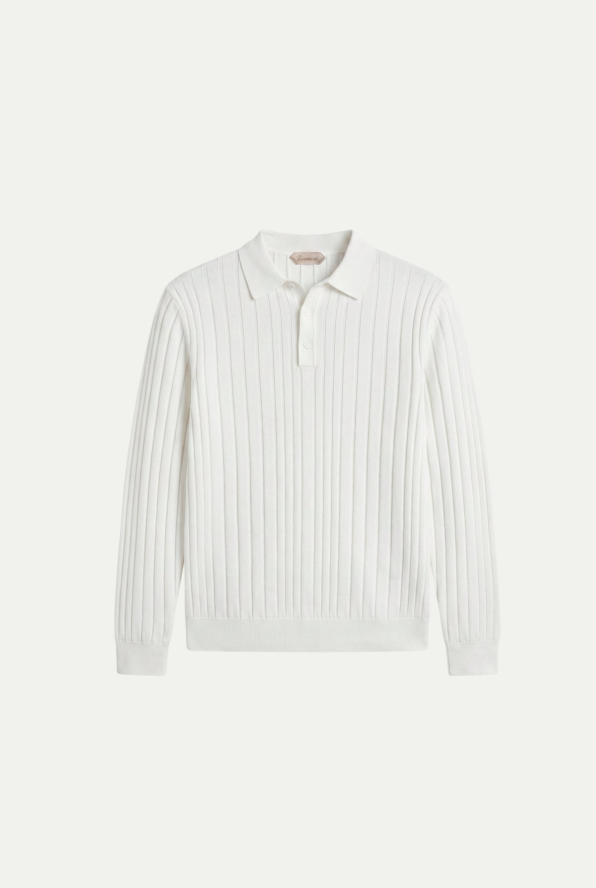 Extrafine Long Sleeve Polo White