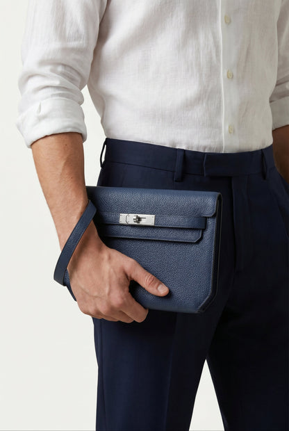 Atelier Outlet Leather Pouch Navy