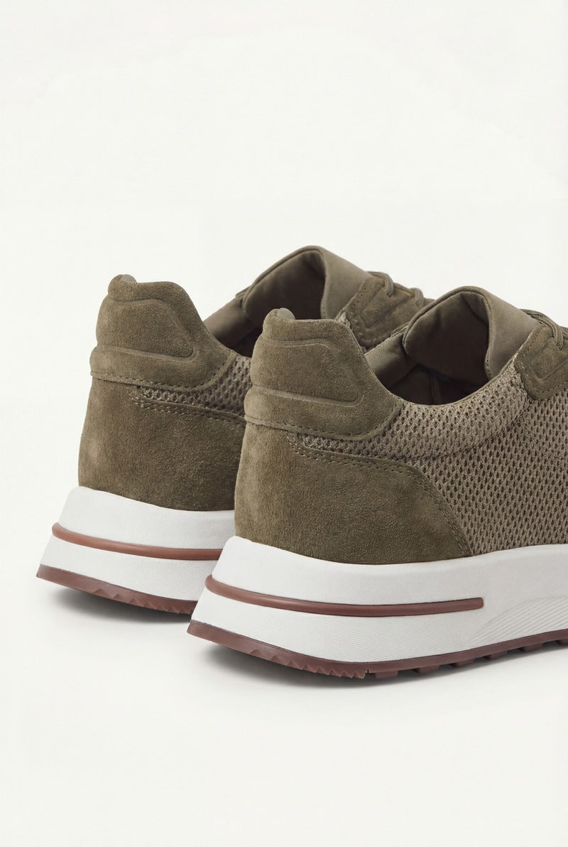 Portofino Trainer Suede Olive Green
