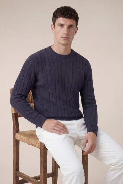 Como Cashmere Crewneck Navy