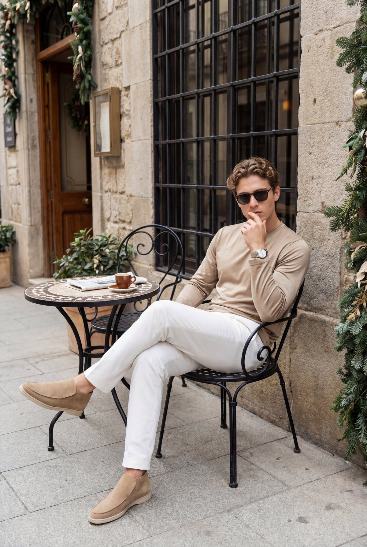 Portofino Long Sleeve Tee Beige