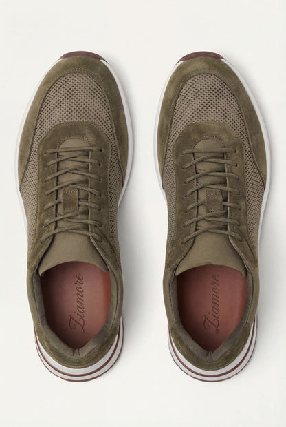 Portofino Trainer Suede Olive Green