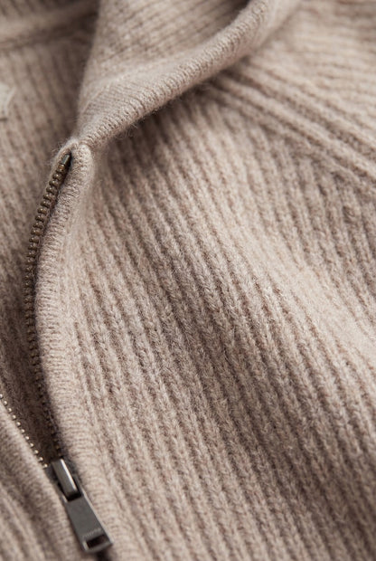Cortina Cashmere Zip Hoodie Brown