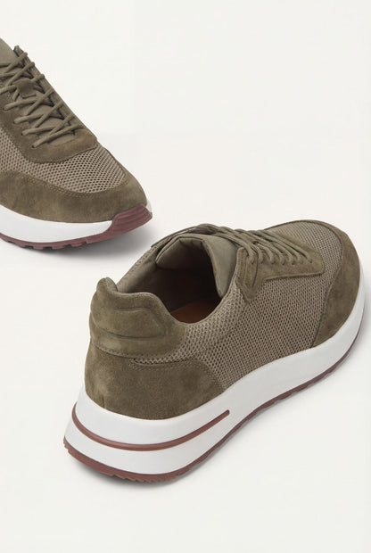 Portofino Trainer Suede Olive Green