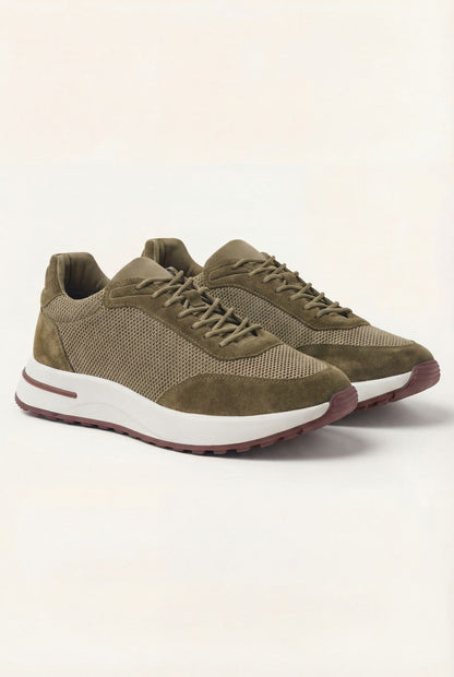 Portofino Trainer Suede Olive Green