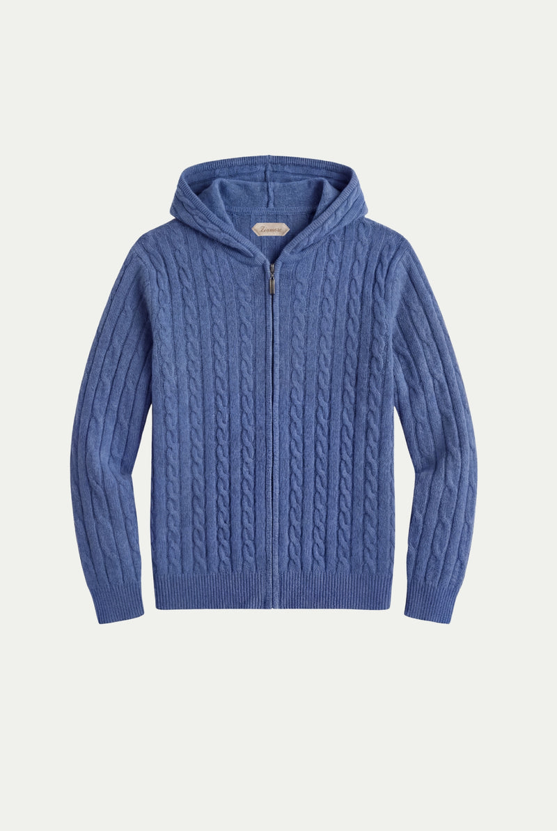 Como Cashmere Hoodie Blue