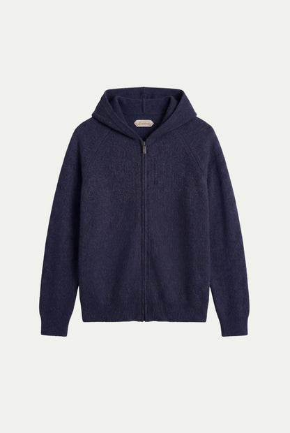 Cortina Cashmere Zip Hoodie Navy