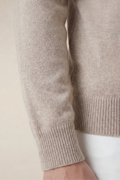 Sorrento Cashmere Full-Zip Knit Beige